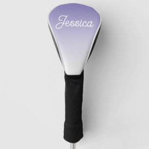 (Editable) Light Purple Colour Ombre & Your Text Golf Head Cover