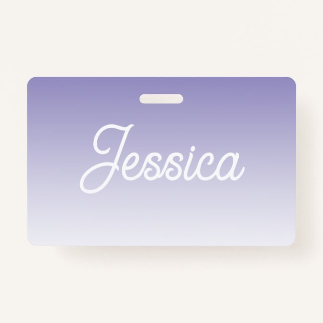 (Editable) Light Purple Colour Ombre & Your Text ID Badge (Front)