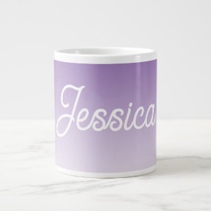 (Editable) Light Purple Colour Ombre & Your Text Large Coffee Mug