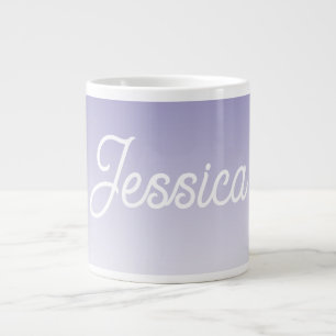 (Editable) Light Purple Colour Ombre & Your Text Large Coffee Mug