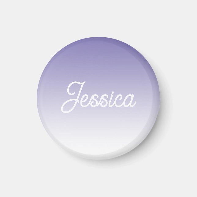 (Editable) Light Purple Colour Ombre & Your Text Magnet (Front)