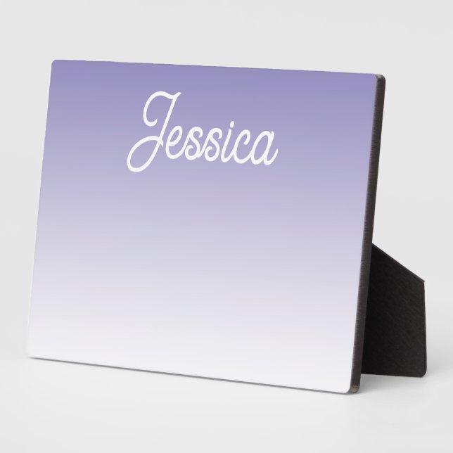 (Editable) Light Purple Colour Ombre & Your Text Plaque (Side)