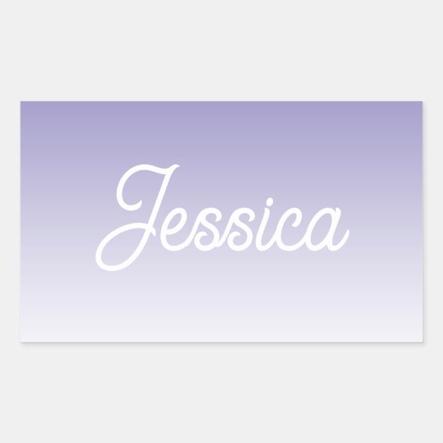 (Editable) Light Purple Colour Ombre & Your Text Rectangular Sticker (Front)