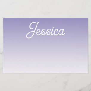 (Editable) Light Purple Colour Ombre & Your Text Stationery