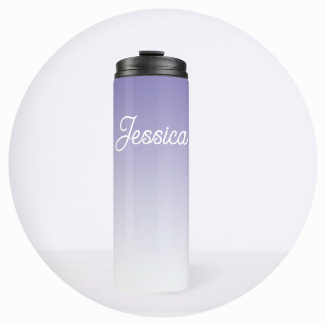 (Editable) Light Purple Colour Ombre & Your Text Thermal Tumbler (Creator Uploaded)