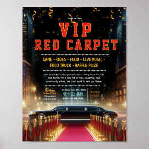 Editable limo red carpet flyer poster