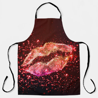 Editable Lip Illustration: Simple Graphic Design Apron