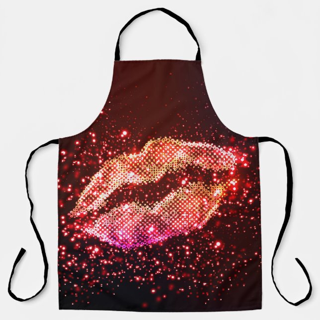 Editable Lip Illustration: Simple Graphic Design Apron (Front)