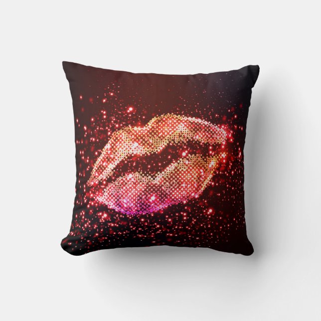Editable Lip Illustration: Simple Graphic Design Cushion (Front)