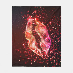 Editable Lip Illustration: Simple Graphic Design Fleece Blanket