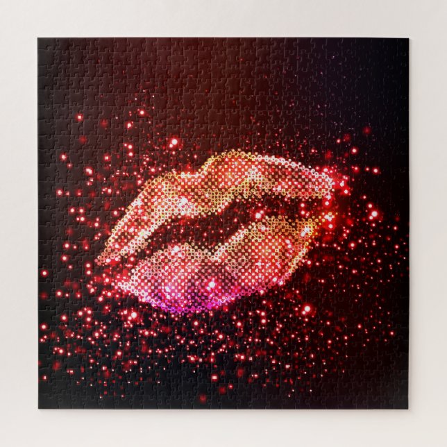 Editable Lip Illustration: Simple Graphic Design Jigsaw Puzzle (Vertical)