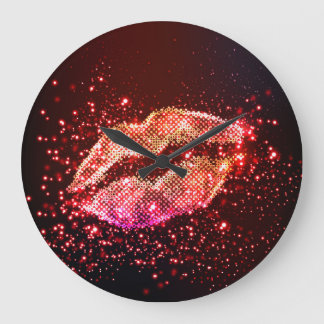 Editable Lip Illustration: Simple Graphic Design Large Clock