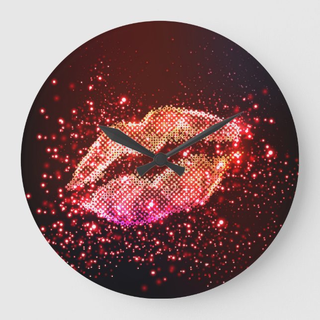 Editable Lip Illustration: Simple Graphic Design Large Clock (Front)