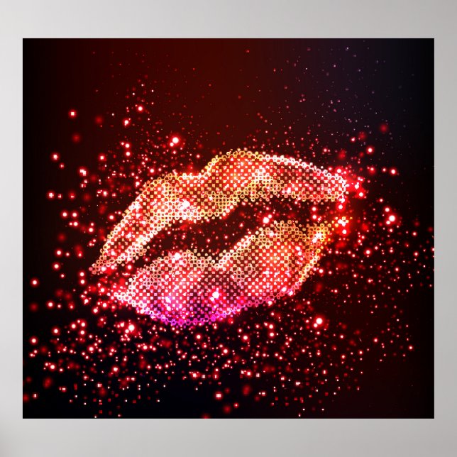 Editable Lip Illustration: Simple Graphic Design Poster (Front)