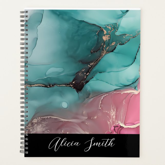 Editable Liquid Marble Diary Planner & Organiser (Front)