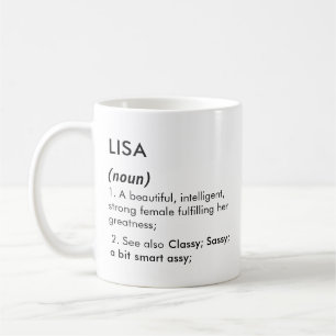Editable Lisa name definition, custom name Coffee Mug