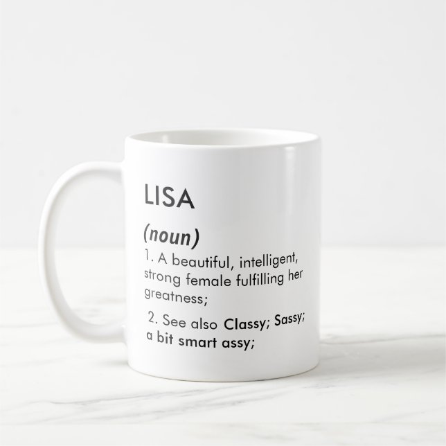 Editable Lisa name definition, custom name Coffee Mug (Left)