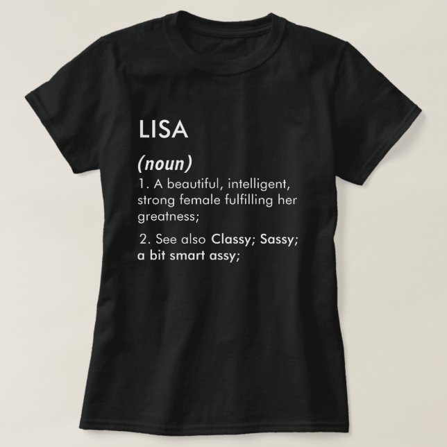 Editable Lisa name definition, custom name T-Shirt (Design Front)