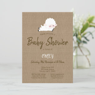 Editable Little Lamb Invitation, Lamb Baby Shower Invitation