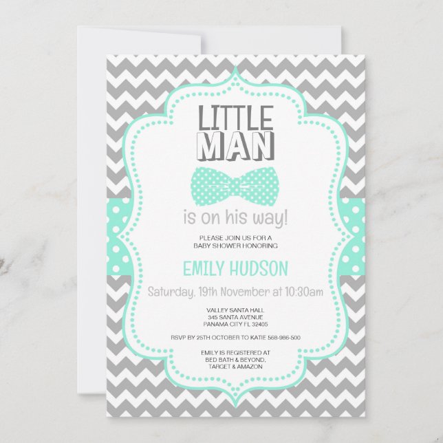 Editable Little Man Invitation (Front)