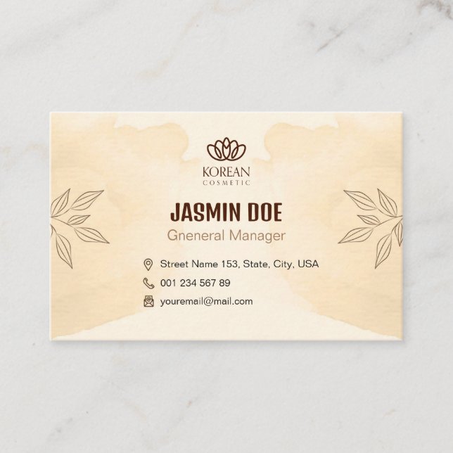 Editable Logo Cosmetic Business Card (Front)