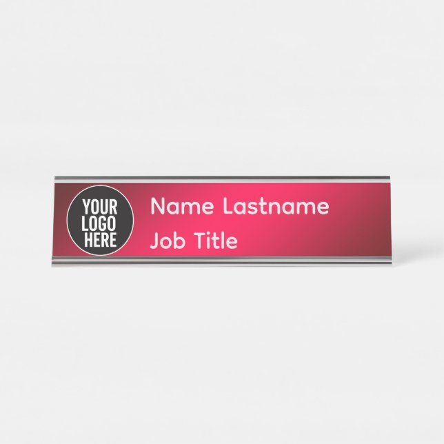 Editable Logo Desk Nameplate (Front)