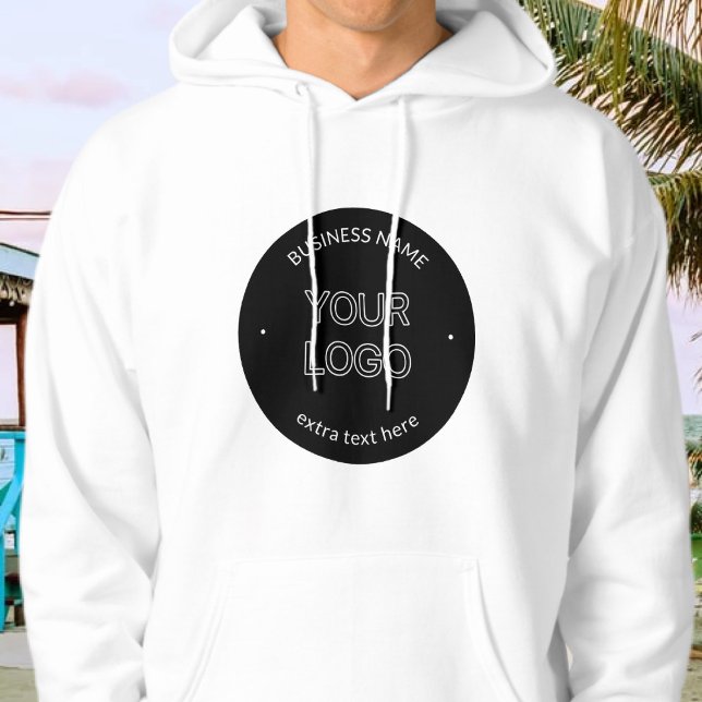 Editable Logo Replacement & Business Name | Black Hoodie (Creator Uploaded)