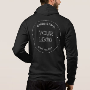 Editable Logo Replacement & Business Name Black Hoodie