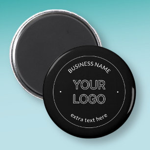 Editable Logo Replacement & Business Name   Black Magnet