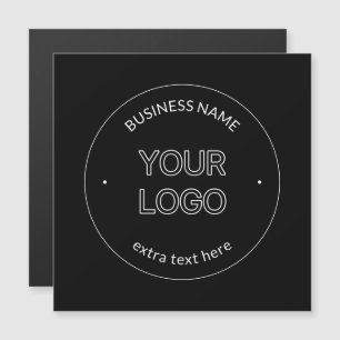 Editable Logo Replacement & Business Name   Black Magnetic Invitation
