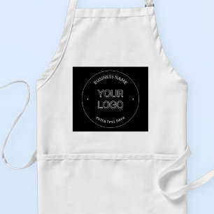 Editable Logo Replacement & Business Name   Black Standard Apron