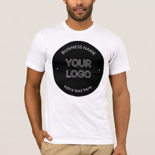 Editable Logo Replacement & Business Name Black T-Shirt