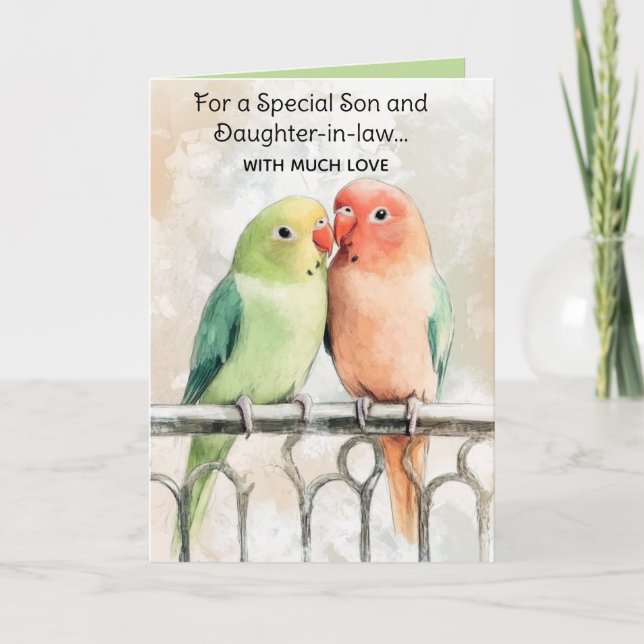 Editable Love Birds Valentines Day Card (Front)