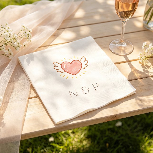 Editable Love Wings and Heart Napkin (Creator Uploaded)