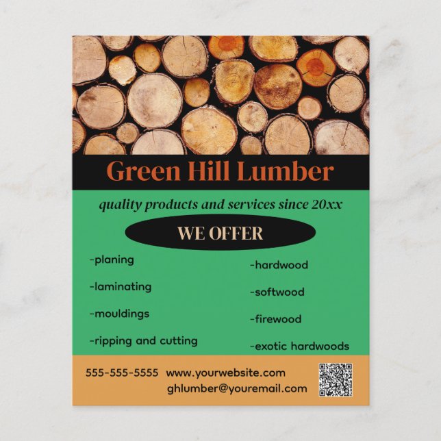 Editable Lumber Supplier Flyer (Front)