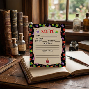 Editable Magic Potion Bottles Recipe Card