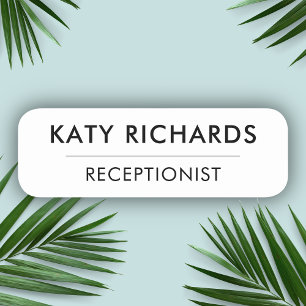 Editable Magnetic Receptionist Name Tag No Logo