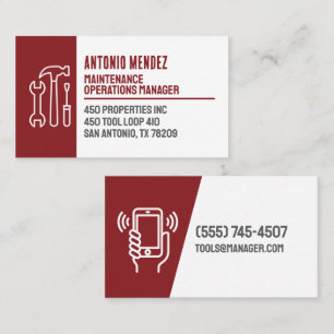 Editable Maintenance Hammer Logo Business Card