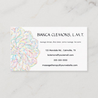 Editable Mandala Massage Therapy Business Card