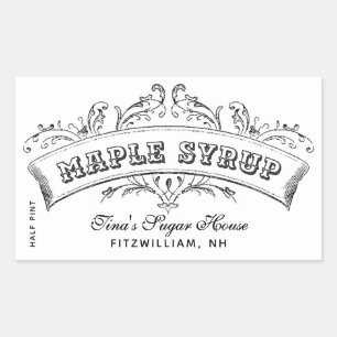 Editable Maple Syrup Label Old Fashioned Scroll