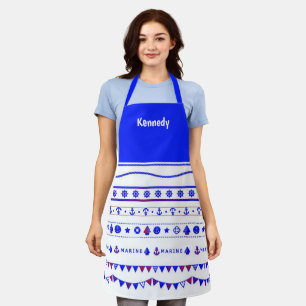 Editable Marine Print Apron