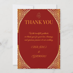 Editable Marriage Thank You Note Card