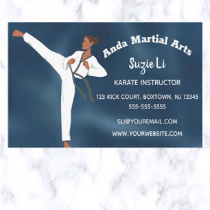 Editable Martial Arts Karate Instructor Business Card