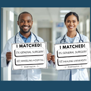 Editable Match Day Sign Medical Graduation