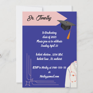 Editable Medical graduation invitation templates