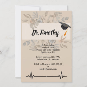 Editable Medical Student Graduation Invitations