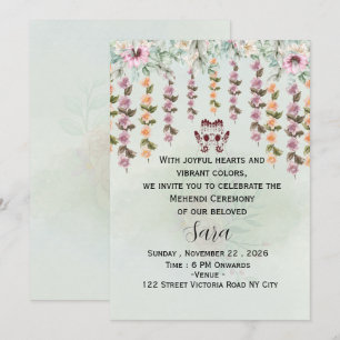 Editable Mehndi Ceremony Invitation