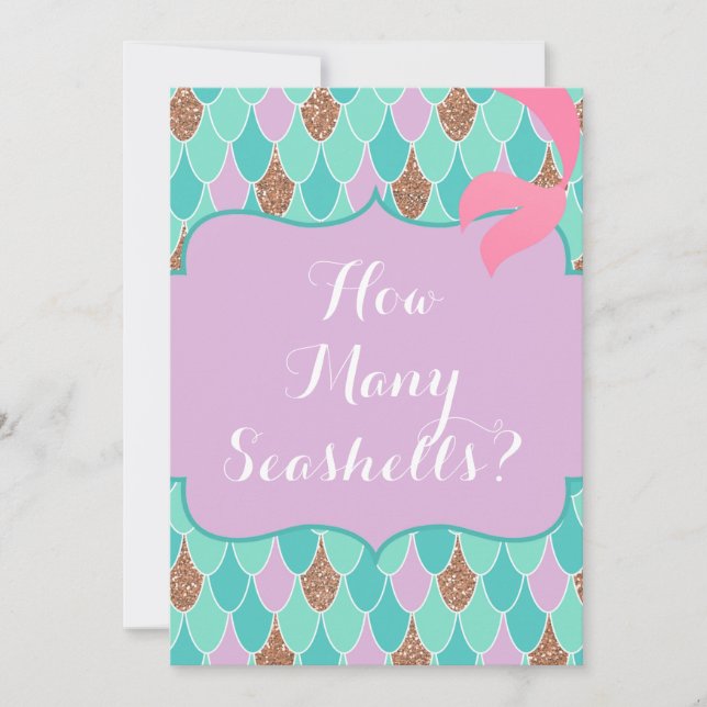 Editable Mermaid Baby Shower Game Invitation (Front)