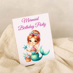 Editable Mermaid Birthday Invitation 🧜♀️✨