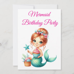 Editable Mermaid Birthday Invitation 🧜‍♀️✨ 